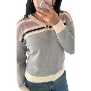 NEW RED HAUTE rosie waffle henley top in grey